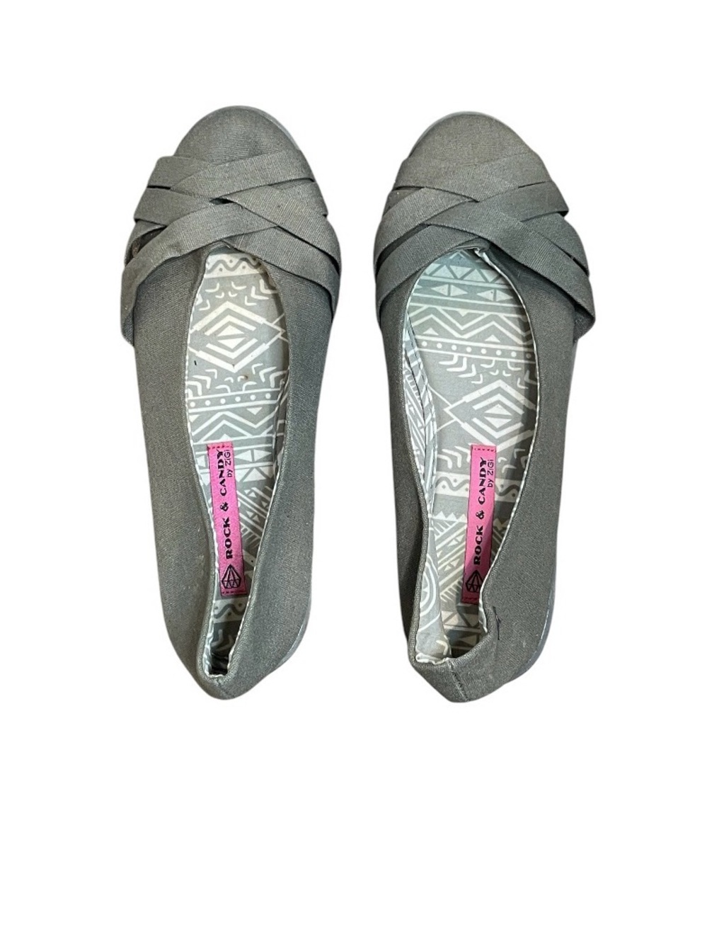 Rock & Candy Women's Magic Gladiator Slip-on Grey Ballet Flat - Picture 5 of 9